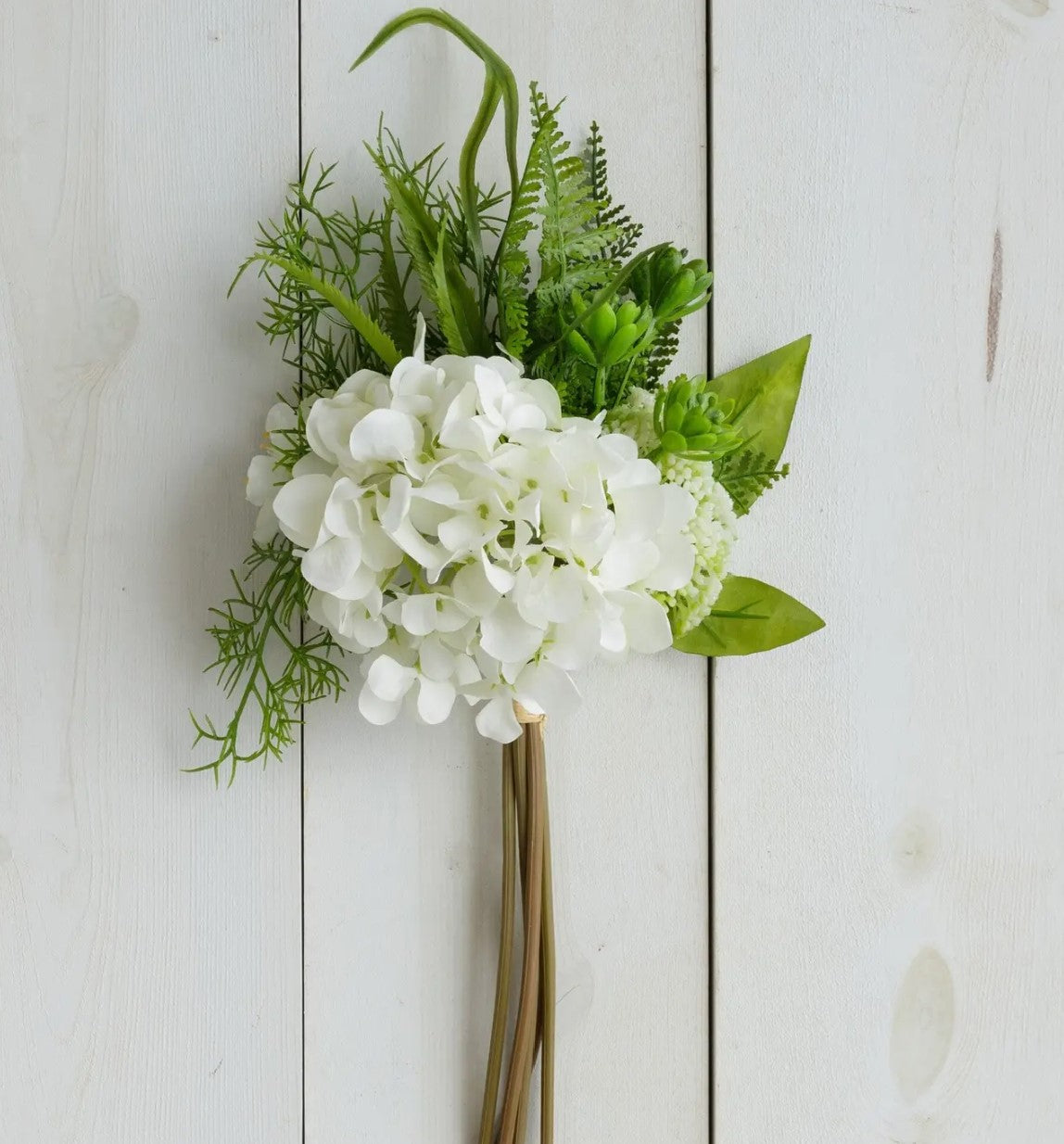 White Hydrangea Fern Bundle | Faux Floral