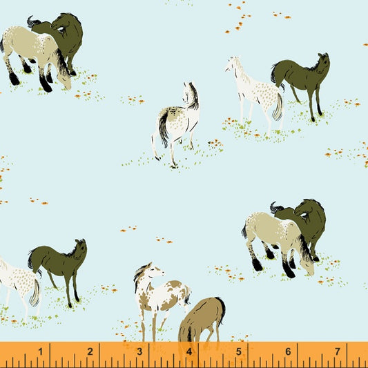 Horse Field Blue | Heather Ross for Windham Fabric