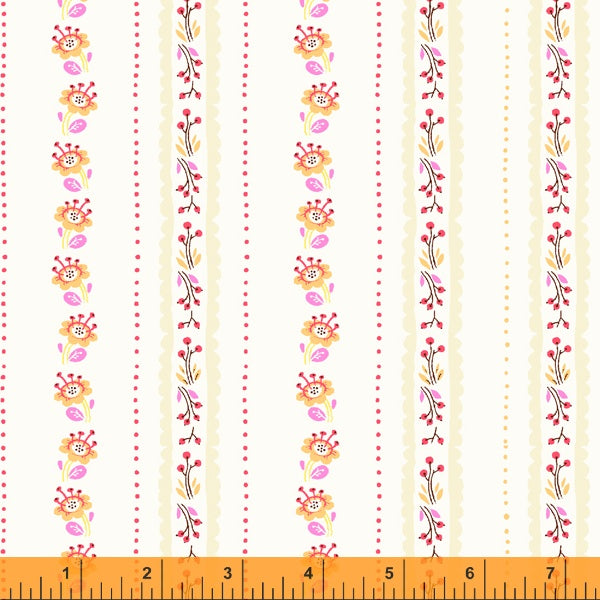 Floral Stripe Lilac | Heather Ross for Windham Fabric